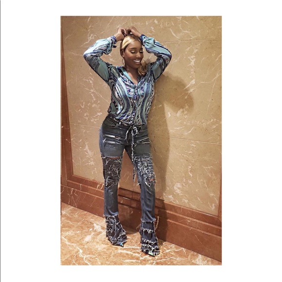 Destroyed Distressed Ripped Jeans Denim, Waist 28 - Picture 4 of 8